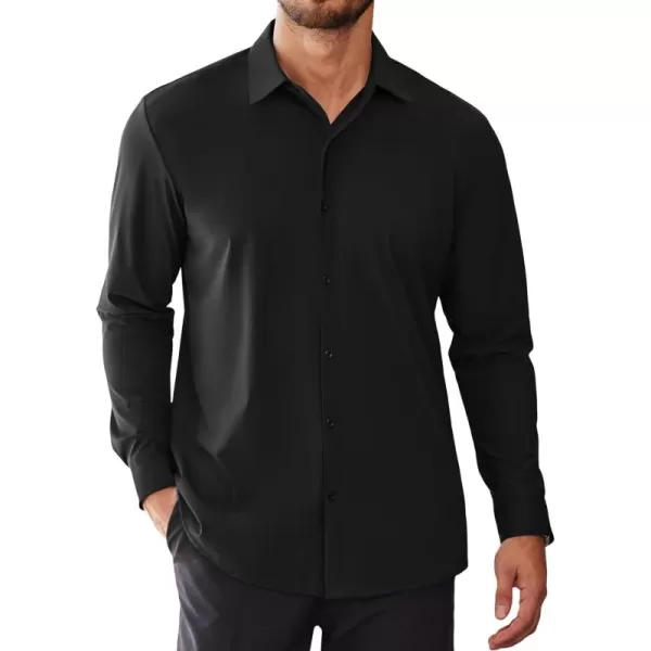 COOFANDY Men's Stretch Dress Shirts Long Sleeve Wrinkle Free Shirt Business Button Down Shirt
