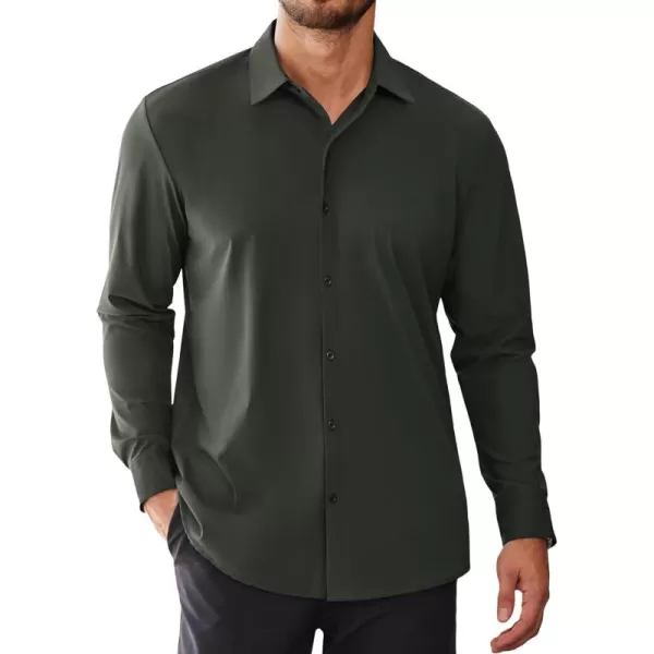 COOFANDY Men's Stretch Dress Shirts Long Sleeve Wrinkle Free Shirt Business Button Down Shirt