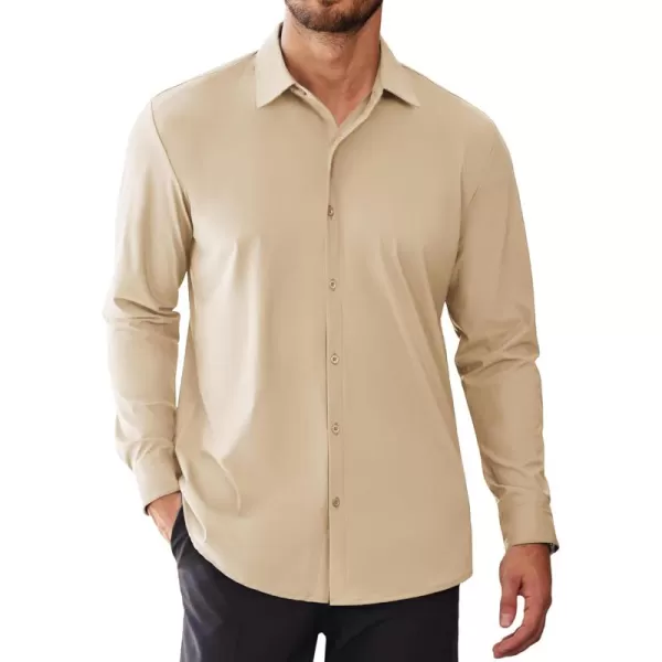 COOFANDY Men's Stretch Dress Shirts Long Sleeve Wrinkle Free Shirt Business Button Down Shirt