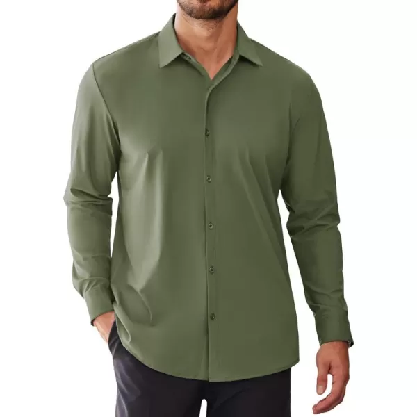 COOFANDY Men's Stretch Dress Shirts Long Sleeve Wrinkle Free Shirt Business Button Down Shirt