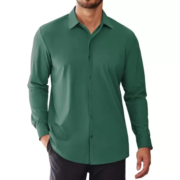 COOFANDY Men's Stretch Dress Shirts Long Sleeve Wrinkle Free Shirt Business Button Down Shirt