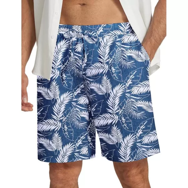 COOFANDY Men's Summer Beach Hawaii Shorts Lightweight Elastic Waist Drawstring Casual Shorts