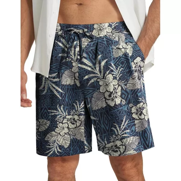 COOFANDY Men's Summer Beach Hawaii Shorts Lightweight Elastic Waist Drawstring Casual Shorts