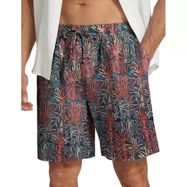 COOFANDY Men's Summer Beach Hawaii Shorts Lightweight Elastic Waist Drawstring Casual Shorts