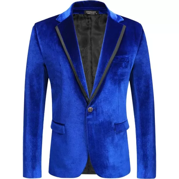 COOFANDY Men's Velvet Blazer Notched Lapel One Button Velour Tuxedo Jacket for Prom Wedding Party Dinner