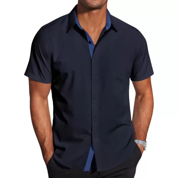 COOFANDY Men's Wrinkle Free Business Dress Shirts Short Sleeve Button Down Shirts
