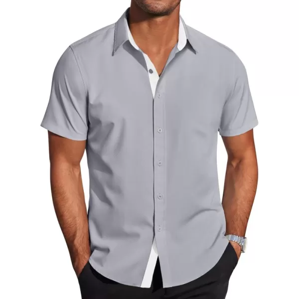 COOFANDY Men's Wrinkle Free Business Dress Shirts Short Sleeve Button Down Shirts