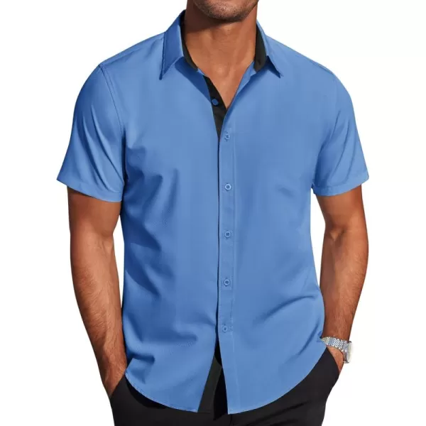 COOFANDY Men's Wrinkle Free Business Dress Shirts Short Sleeve Button Down Shirts