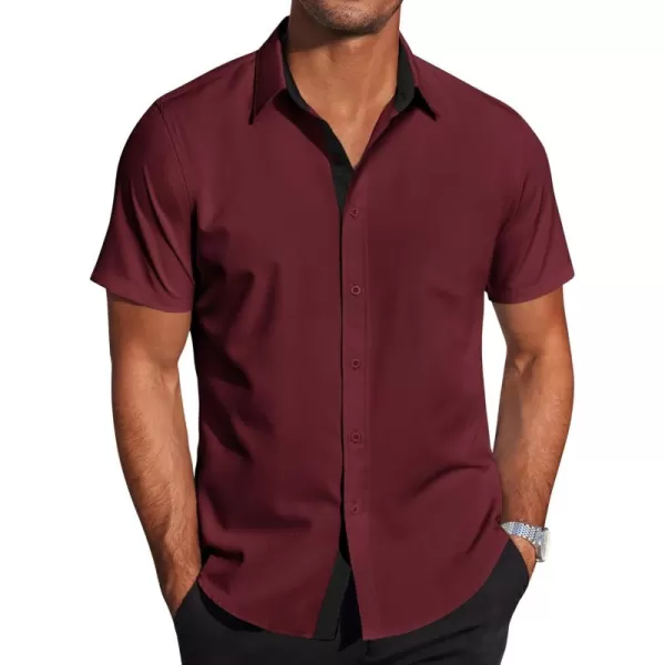 COOFANDY Men's Wrinkle Free Business Dress Shirts Short Sleeve Button Down Shirts