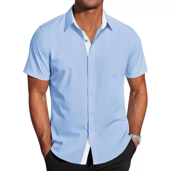 COOFANDY Men's Wrinkle Free Business Dress Shirts Short Sleeve Button Down Shirts