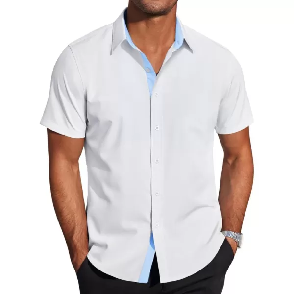 COOFANDY Men's Wrinkle Free Business Dress Shirts Short Sleeve Button Down Shirts