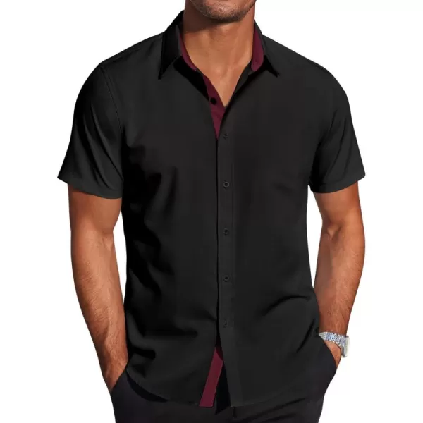 COOFANDY Men's Wrinkle Free Business Dress Shirts Short Sleeve Button Down Shirts