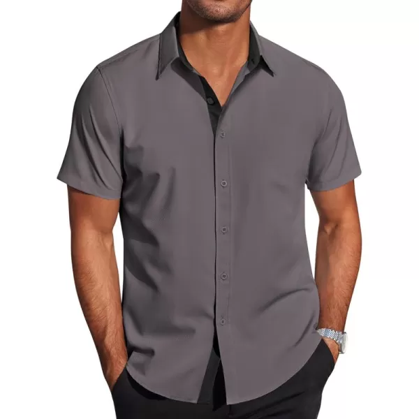 COOFANDY Men's Wrinkle Free Business Dress Shirts Short Sleeve Button Down Shirts