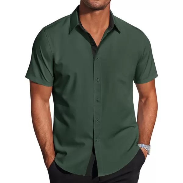 COOFANDY Men's Wrinkle Free Business Dress Shirts Short Sleeve Button Down Shirts