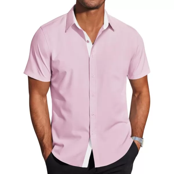 COOFANDY Men's Wrinkle Free Business Dress Shirts Short Sleeve Button Down Shirts