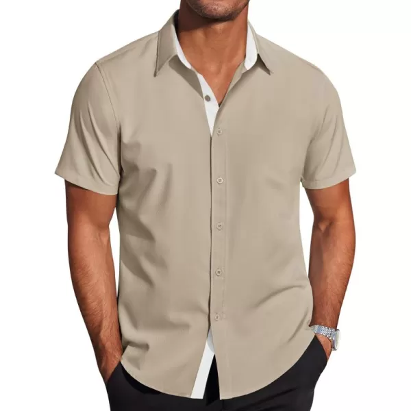 COOFANDY Men's Wrinkle Free Business Dress Shirts Short Sleeve Button Down Shirts