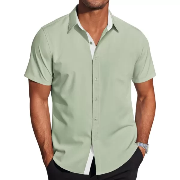 COOFANDY Men's Wrinkle Free Business Dress Shirts Short Sleeve Button Down Shirts