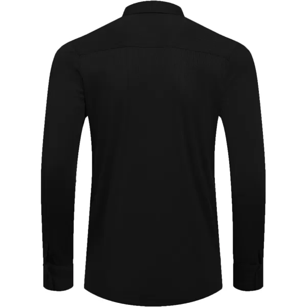 COOFANDY Athletic Fit Dress Shirts for Men Ribbed Knit Textured Button Down Shirts