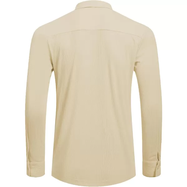 COOFANDY Athletic Fit Dress Shirts for Men Ribbed Knit Textured Button Down Shirts