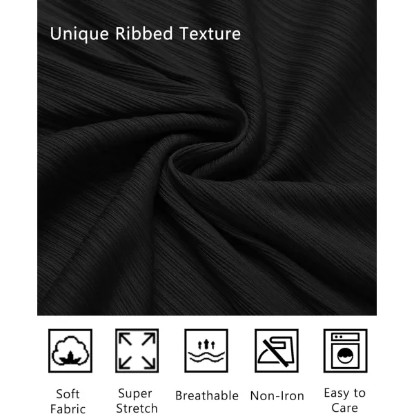 COOFANDY Athletic Fit Dress Shirts for Men Ribbed Knit Textured Button Down Shirts