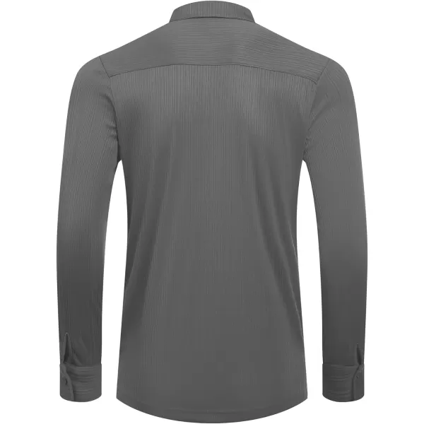 COOFANDY Athletic Fit Dress Shirts for Men Ribbed Knit Textured Button Down Shirts