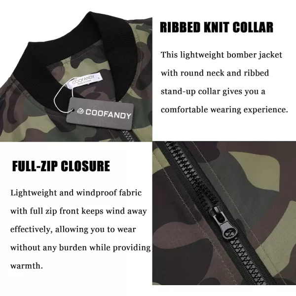 COOFANDY Men Bomber Jackets Lightweight Windbreaker Jacket Casual Softshell Flight Fashion Winter Fall Coat with Pocket