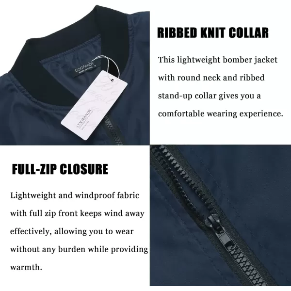 COOFANDY Men Bomber Jackets Lightweight Windbreaker Jacket Casual Softshell Flight Fashion Winter Fall Coat with Pocket