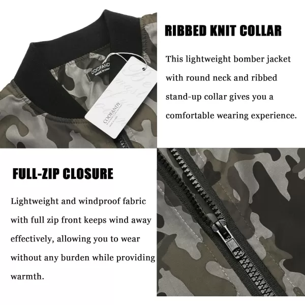COOFANDY Men Bomber Jackets Lightweight Windbreaker Jacket Casual Softshell Flight Fashion Winter Fall Coat with Pocket