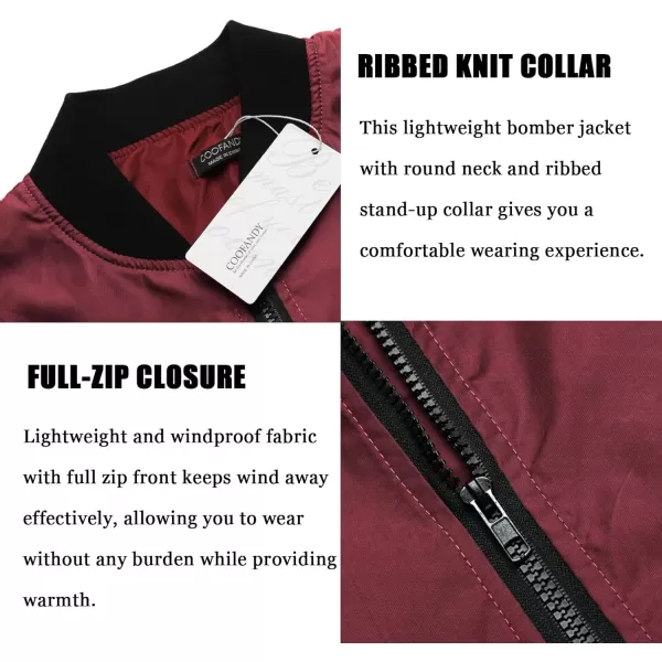 COOFANDY Men Bomber Jackets Lightweight Windbreaker Jacket Casual Softshell Flight Fashion Winter Fall Coat with Pocket