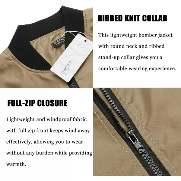 COOFANDY Men Bomber Jackets Lightweight Windbreaker Jacket Casual Softshell Flight Fashion Winter Fall Coat with Pocket