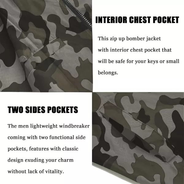 COOFANDY Men Bomber Jackets Lightweight Windbreaker Jacket Casual Softshell Flight Fashion Winter Fall Coat with Pocket