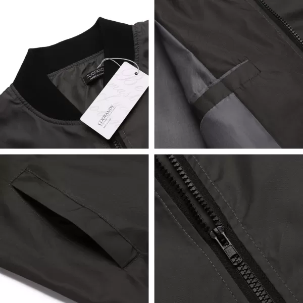 COOFANDY Men Bomber Jackets Lightweight Windbreaker Jacket Casual Softshell Flight Fashion Winter Fall Coat with Pocket