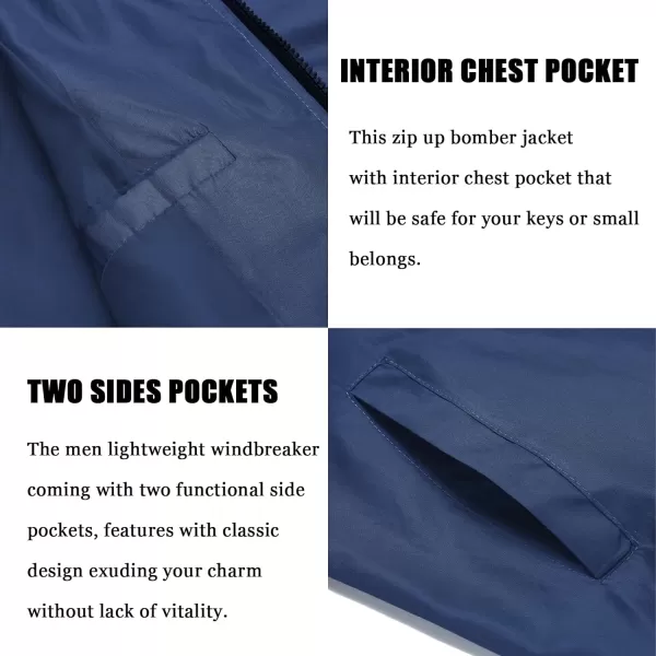 COOFANDY Men Bomber Jackets Lightweight Windbreaker Jacket Casual Softshell Flight Fashion Winter Fall Coat with Pocket