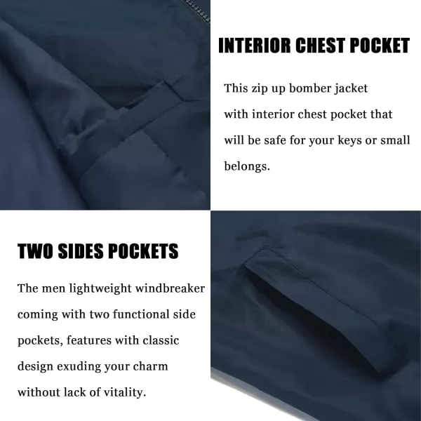 COOFANDY Men Bomber Jackets Lightweight Windbreaker Jacket Casual Softshell Flight Fashion Winter Fall Coat with Pocket