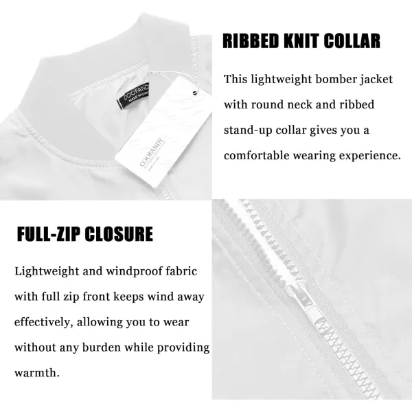 COOFANDY Men Bomber Jackets Lightweight Windbreaker Jacket Casual Softshell Flight Fashion Winter Fall Coat with Pocket