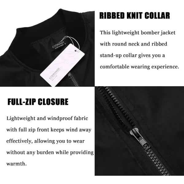 COOFANDY Men Bomber Jackets Lightweight Windbreaker Jacket Casual Softshell Flight Fashion Winter Fall Coat with Pocket
