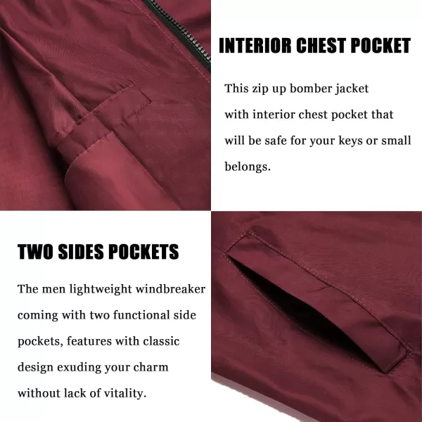 COOFANDY Men Bomber Jackets Lightweight Windbreaker Jacket Casual Softshell Flight Fashion Winter Fall Coat with Pocket