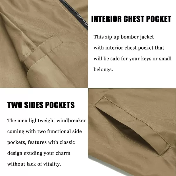 COOFANDY Men Bomber Jackets Lightweight Windbreaker Jacket Casual Softshell Flight Fashion Winter Fall Coat with Pocket