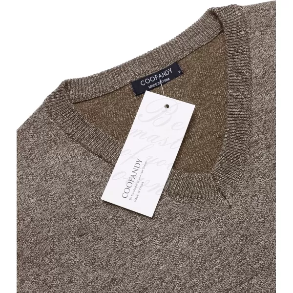 COOFANDY Men Casual V Neck Sweater Ribbed Knit Slim Fit Long Sleeve Pullover Top