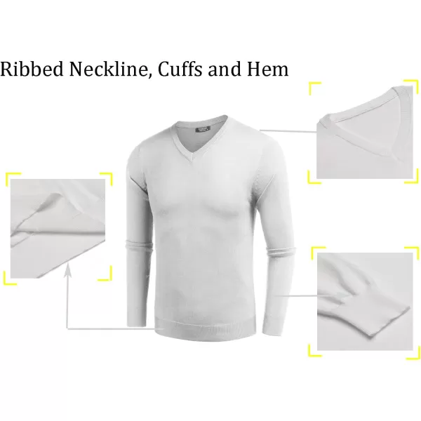 COOFANDY Men Casual V Neck Sweater Ribbed Knit Slim Fit Long Sleeve Pullover Top