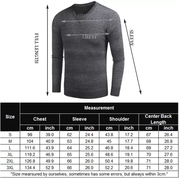 COOFANDY Men Casual V Neck Sweater Ribbed Knit Slim Fit Long Sleeve Pullover Top