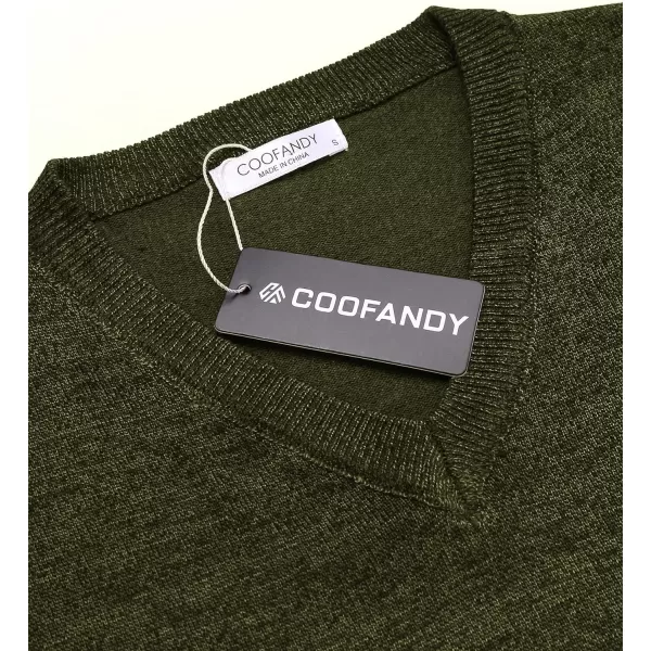 COOFANDY Men Casual V Neck Sweater Ribbed Knit Slim Fit Long Sleeve Pullover Top
