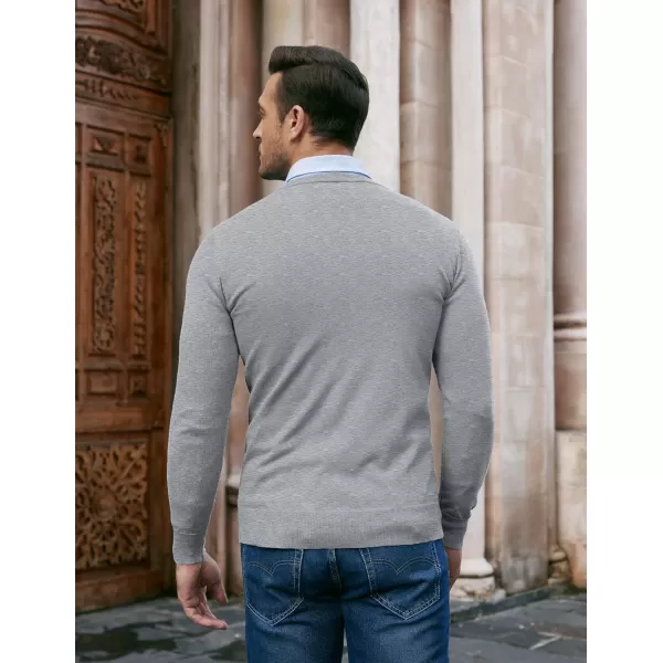 COOFANDY Men Casual V Neck Sweater Ribbed Knit Slim Fit Long Sleeve Pullover Top