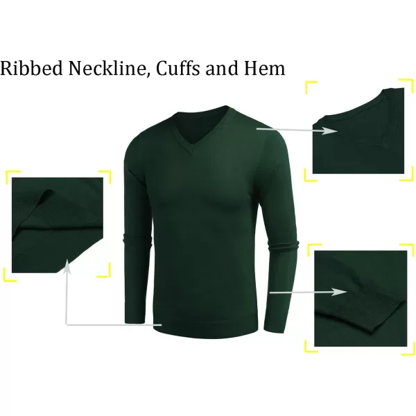 COOFANDY Men Casual V Neck Sweater Ribbed Knit Slim Fit Long Sleeve Pullover Top