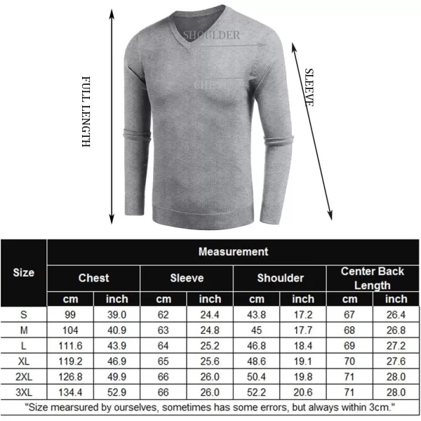 COOFANDY Men Casual V Neck Sweater Ribbed Knit Slim Fit Long Sleeve Pullover Top
