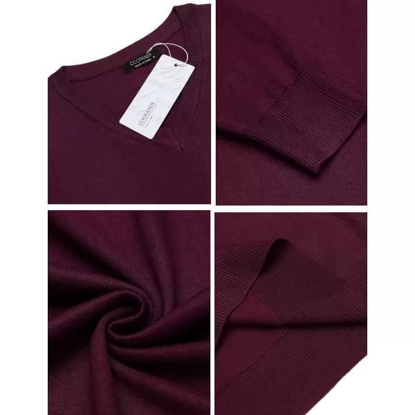 COOFANDY Men Casual V Neck Sweater Ribbed Knit Slim Fit Long Sleeve Pullover Top