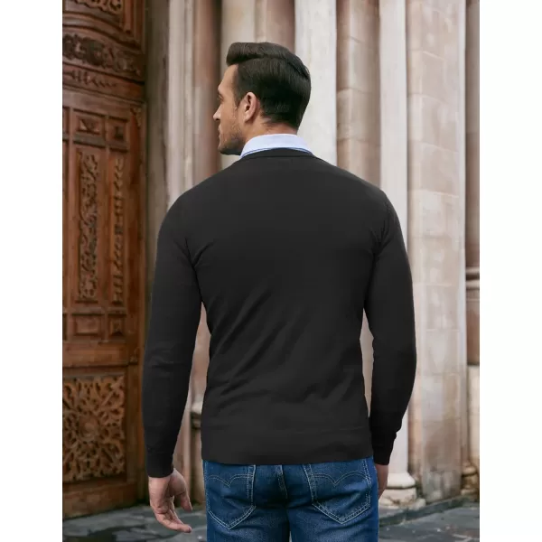 COOFANDY Men Casual V Neck Sweater Ribbed Knit Slim Fit Long Sleeve Pullover Top