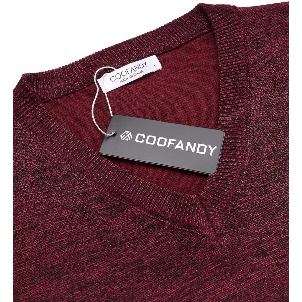 COOFANDY Men Casual V Neck Sweater Ribbed Knit Slim Fit Long Sleeve Pullover Top