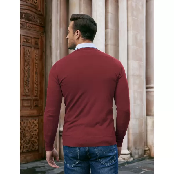 COOFANDY Men Casual V Neck Sweater Ribbed Knit Slim Fit Long Sleeve Pullover Top