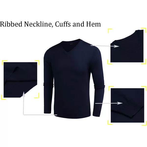 COOFANDY Men Casual V Neck Sweater Ribbed Knit Slim Fit Long Sleeve Pullover Top